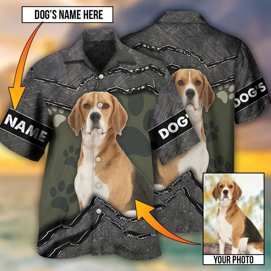 Paradise Pups: Customized Hawaiian Shirt Featuring Your Adorable Dog