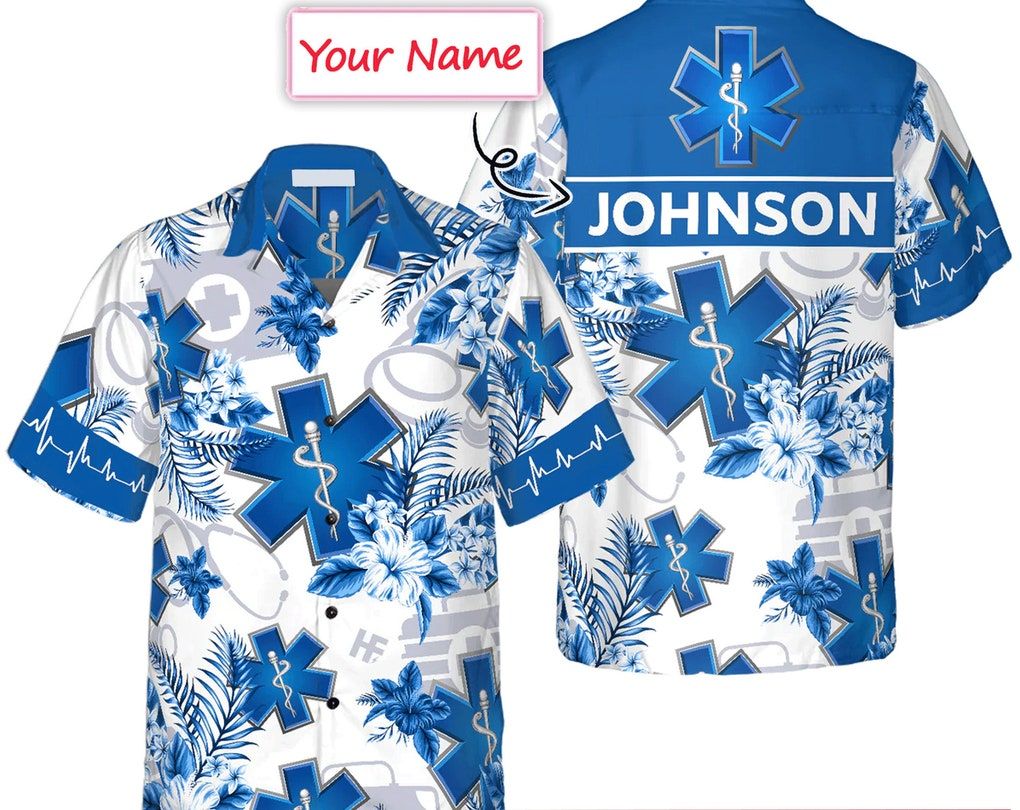 Paramedic Name Custom Custom Trendy Hawaiian Shirt, Custom Name Trendy Hawaiian Shirt, Personalized Photo Print Shirts, Gifts For Bachelor Party.