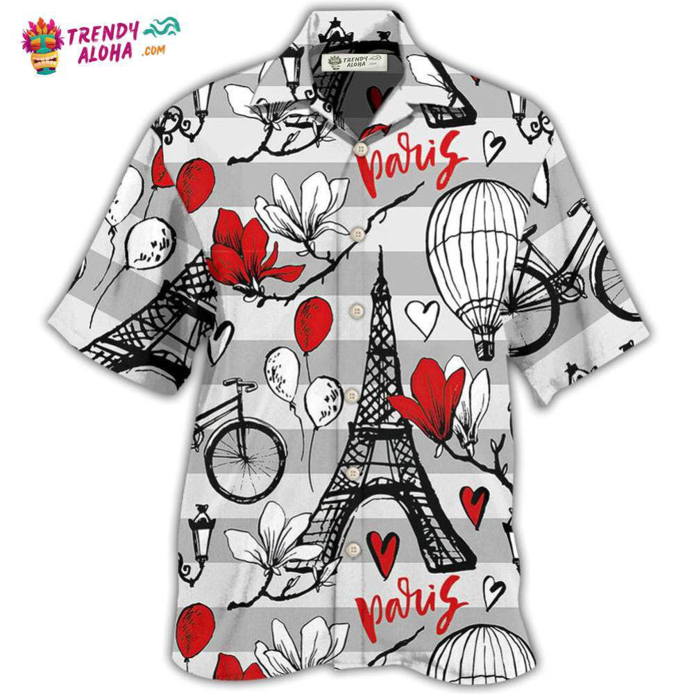 Paris Romantic Love Heart Hawaiian Shirt – Trendy Aloha Paris Romantic Love Heart Hawaiian Shirt – Trendy Aloha