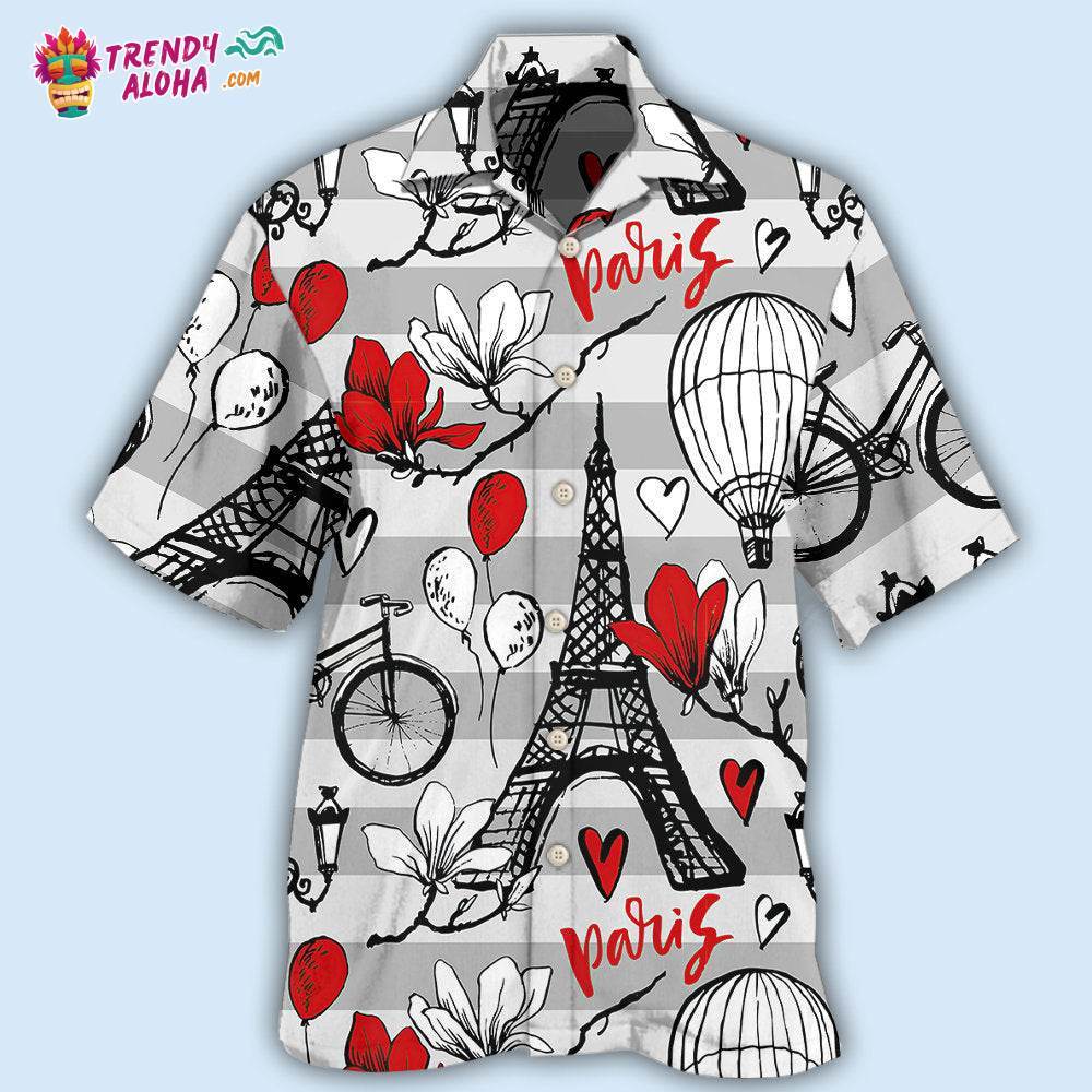 Paris Romantic Love Heart Hawaiian Shirt – Trendy Aloha