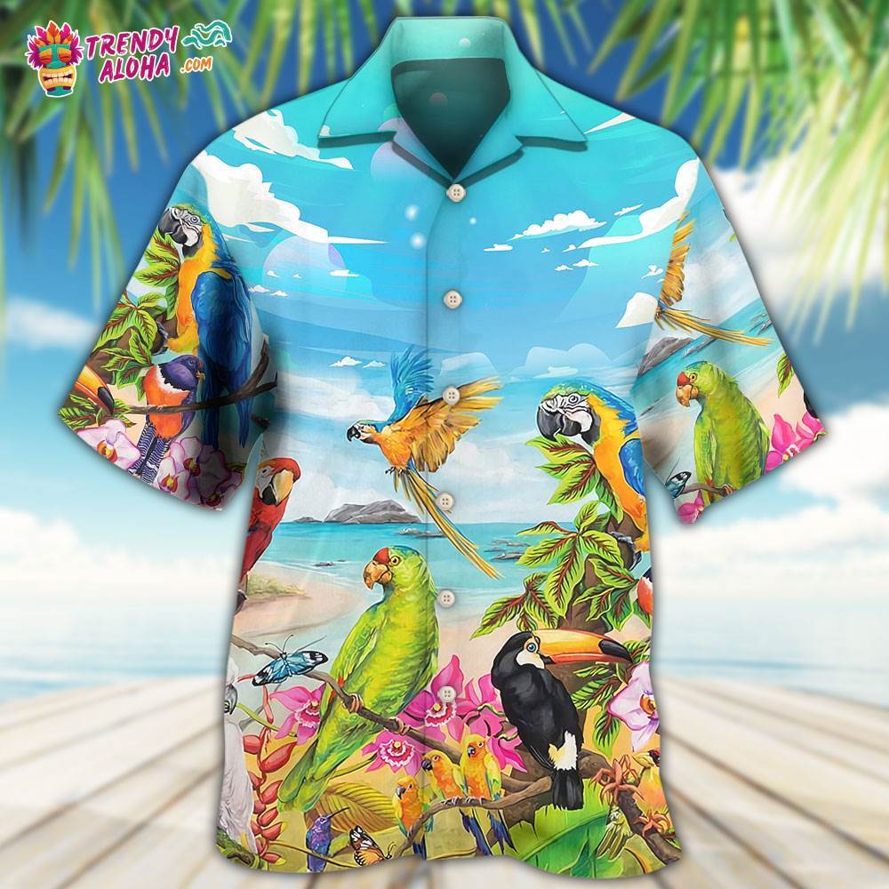 Parrot Beach And Sky Art Hawaiian Shirt – Trendy Aloha