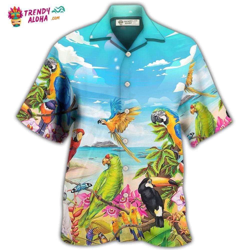Parrot Beach And Sky Art Hawaiian Shirt – Trendy Aloha