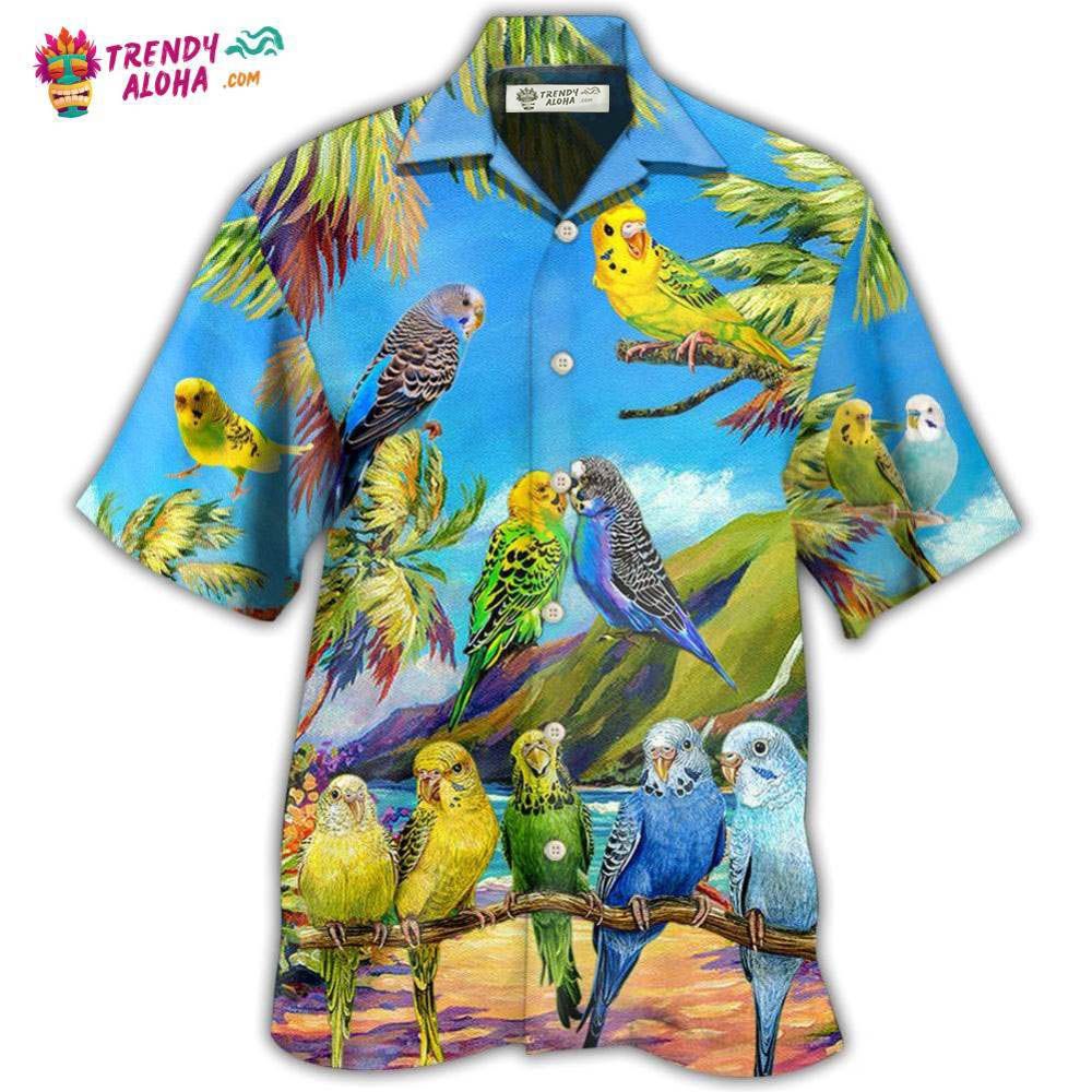Parrot Budgie Parrot Beautiful Landscape Hawaiian Shirt – Trendy Aloha