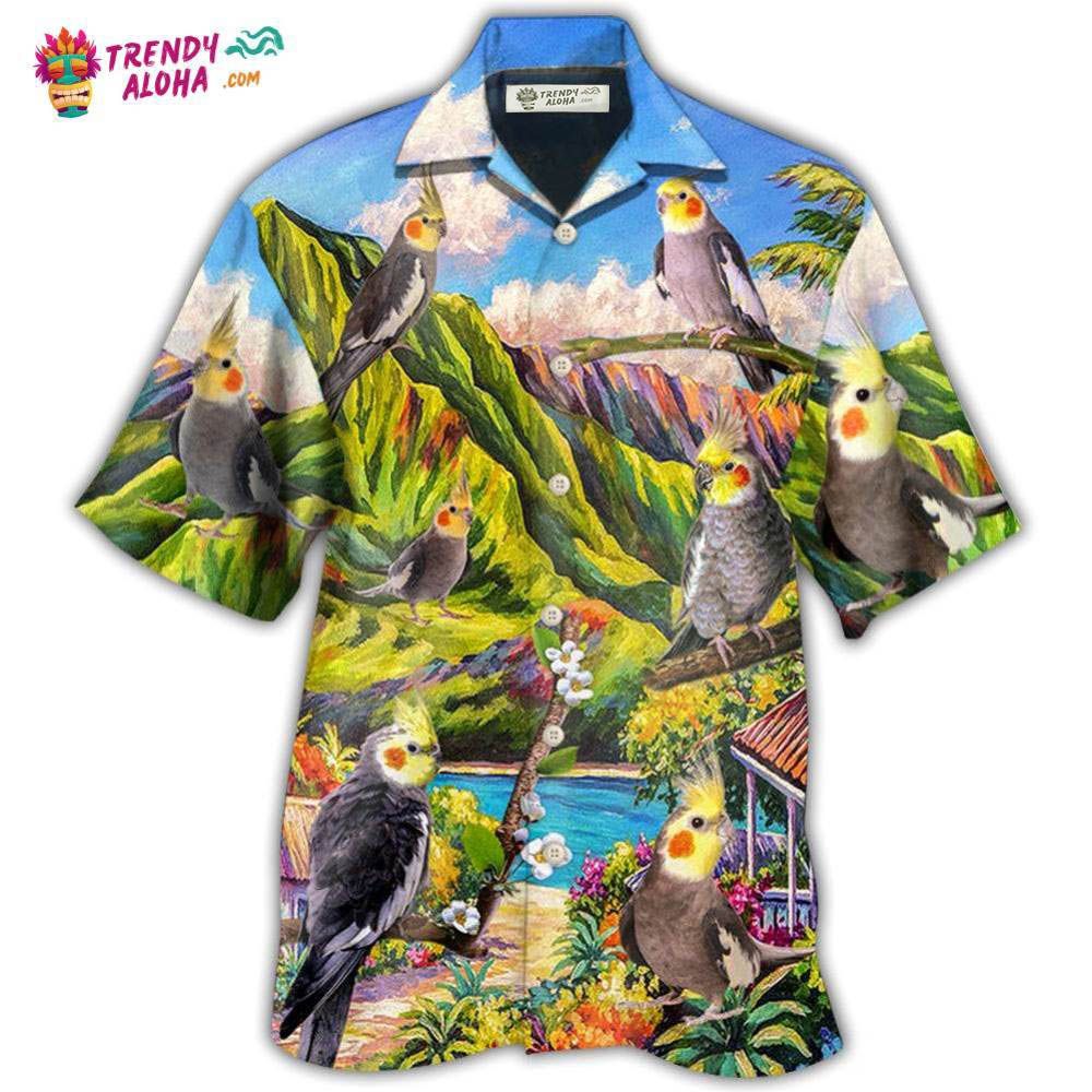 Parrot Cockatiel Beautiful Landscape Hawaiian Shirt – Trendy Aloha