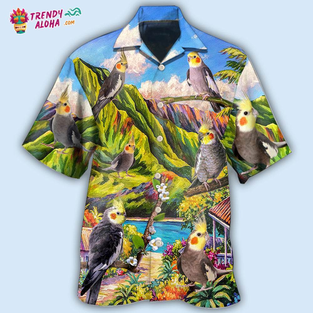 Parrot Cockatiel Beautiful Landscape Hawaiian Shirt – Trendy Aloha