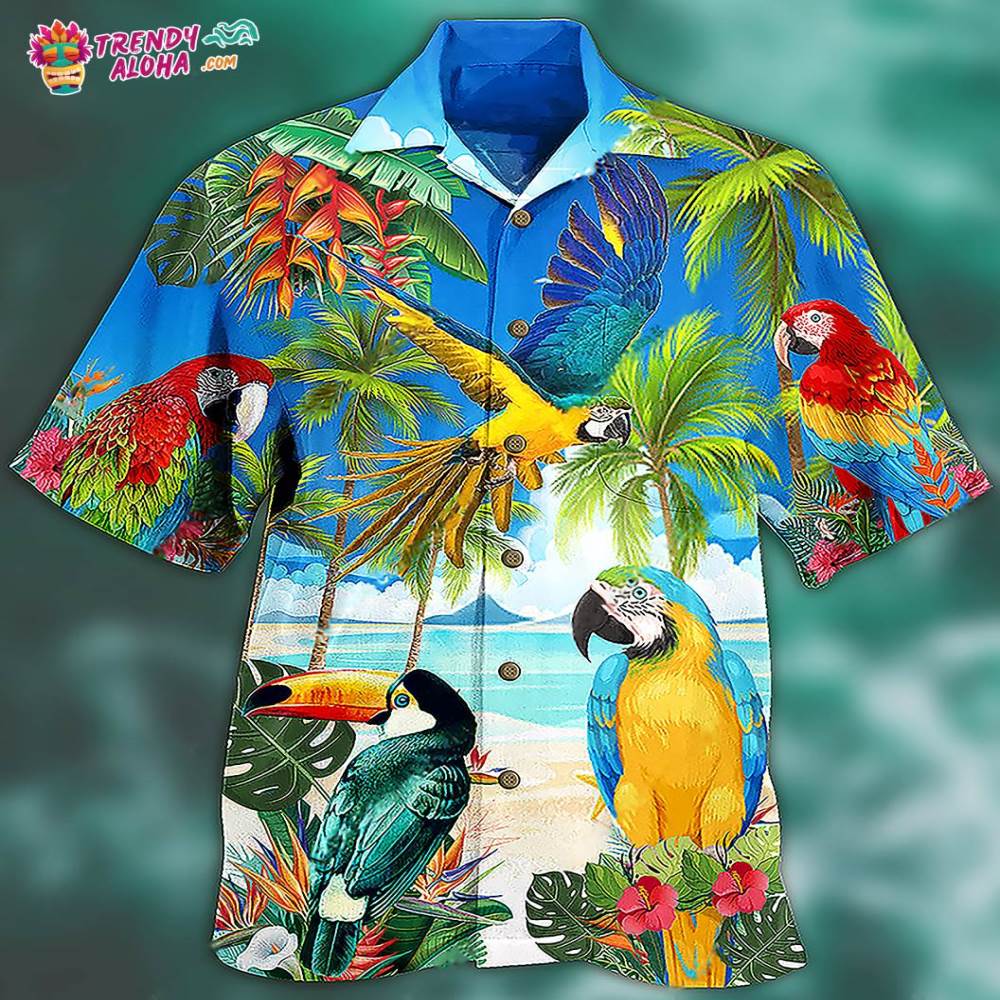 Parrot High By The Beach Hawaiian Shirt – Trendy Aloha