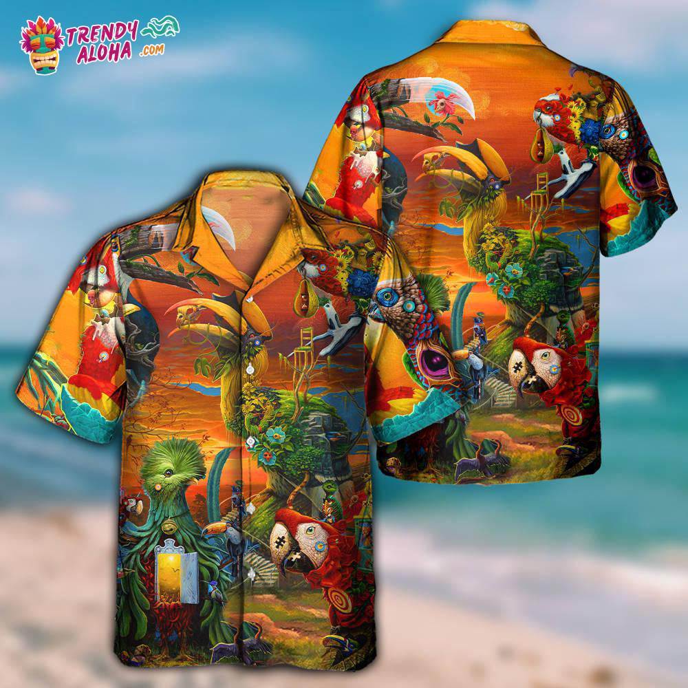 Parrot In A Flock Of A Pigeon Hawaiian Shirt – Trendy Aloha