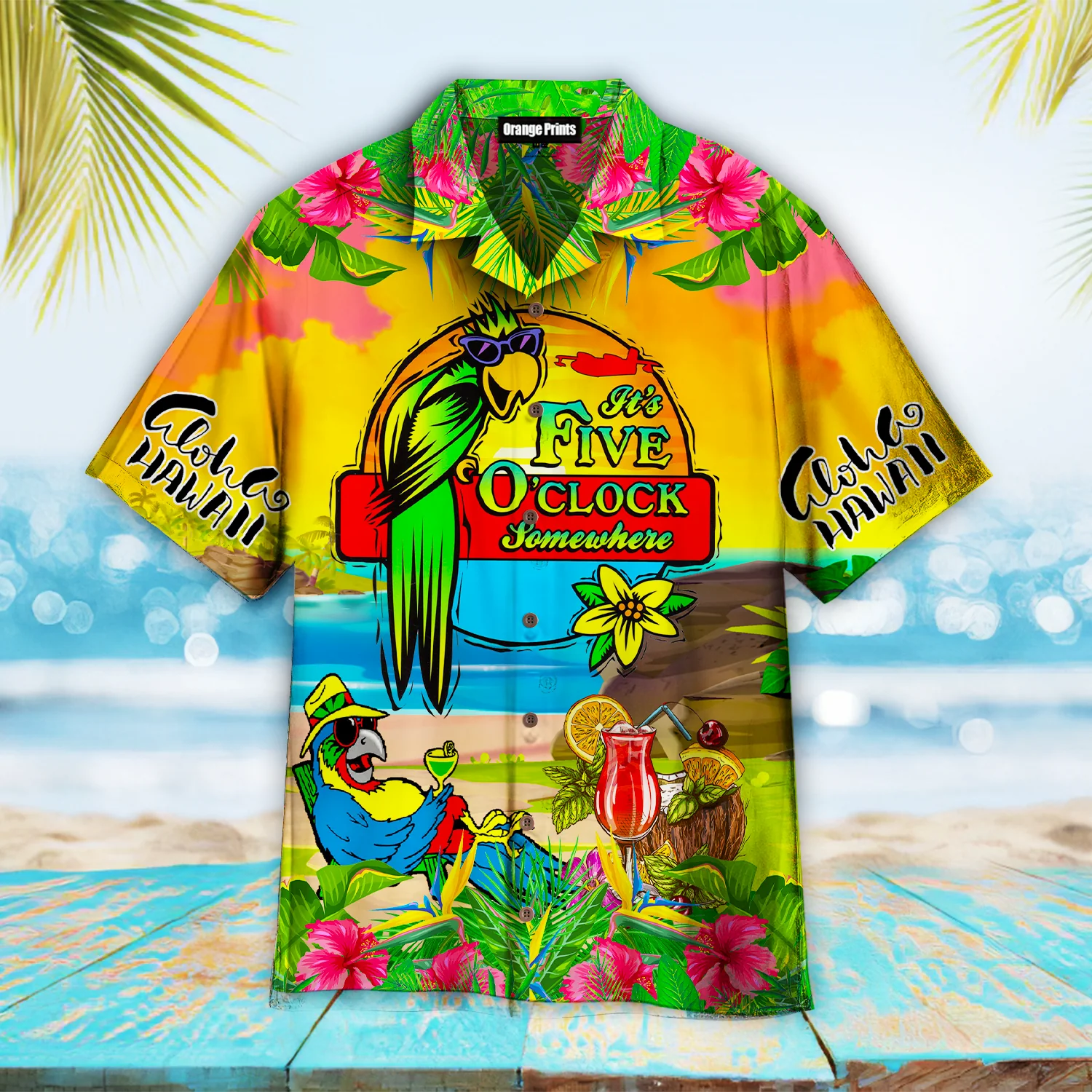 Parrot Its 5 Oclock Somewhere Alola Trendy Hawaiian Shirtwt8003