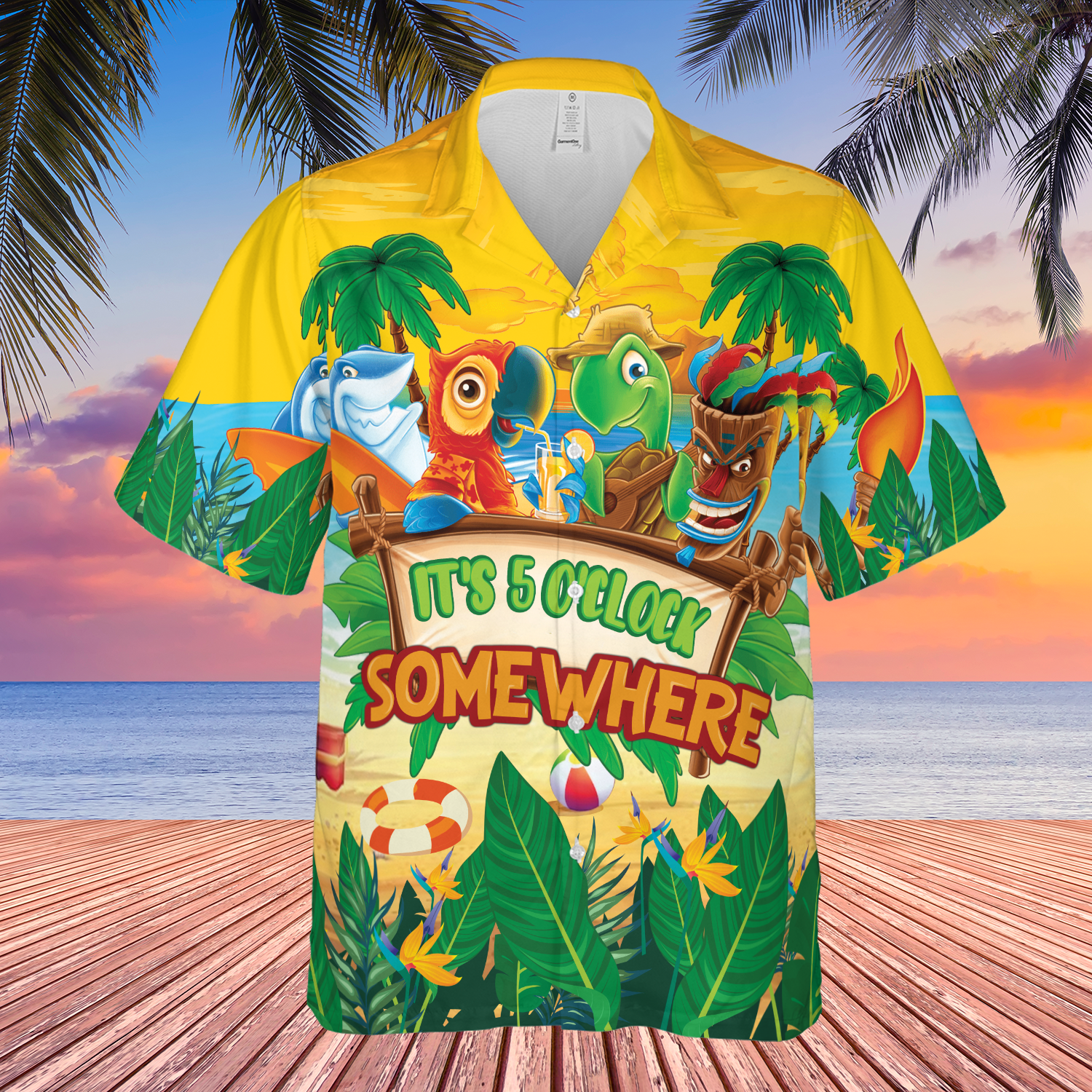 Parrot Its 5 Oclock Somewhere Hawaiian Shirt For Aloha Shirt