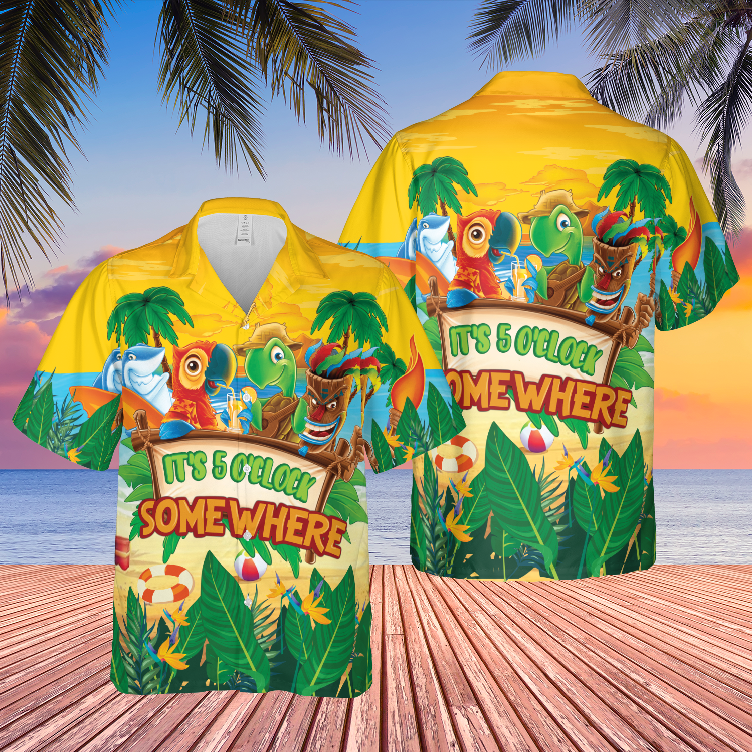 Parrot It’s 5 O’Clock Somewhere Trendy Hawaiian Shirt For Aloha Shirt