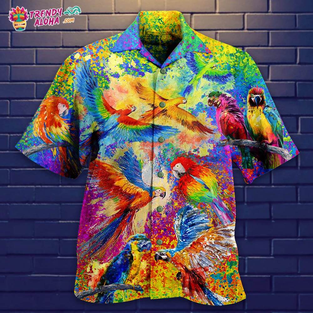 Parrot Love Colorful Hawaiian Shirt – Trendy Aloha