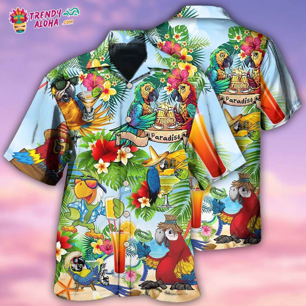 Parrot Love Life Happiness Style Hawaiian Shirt – Trendy Aloha
