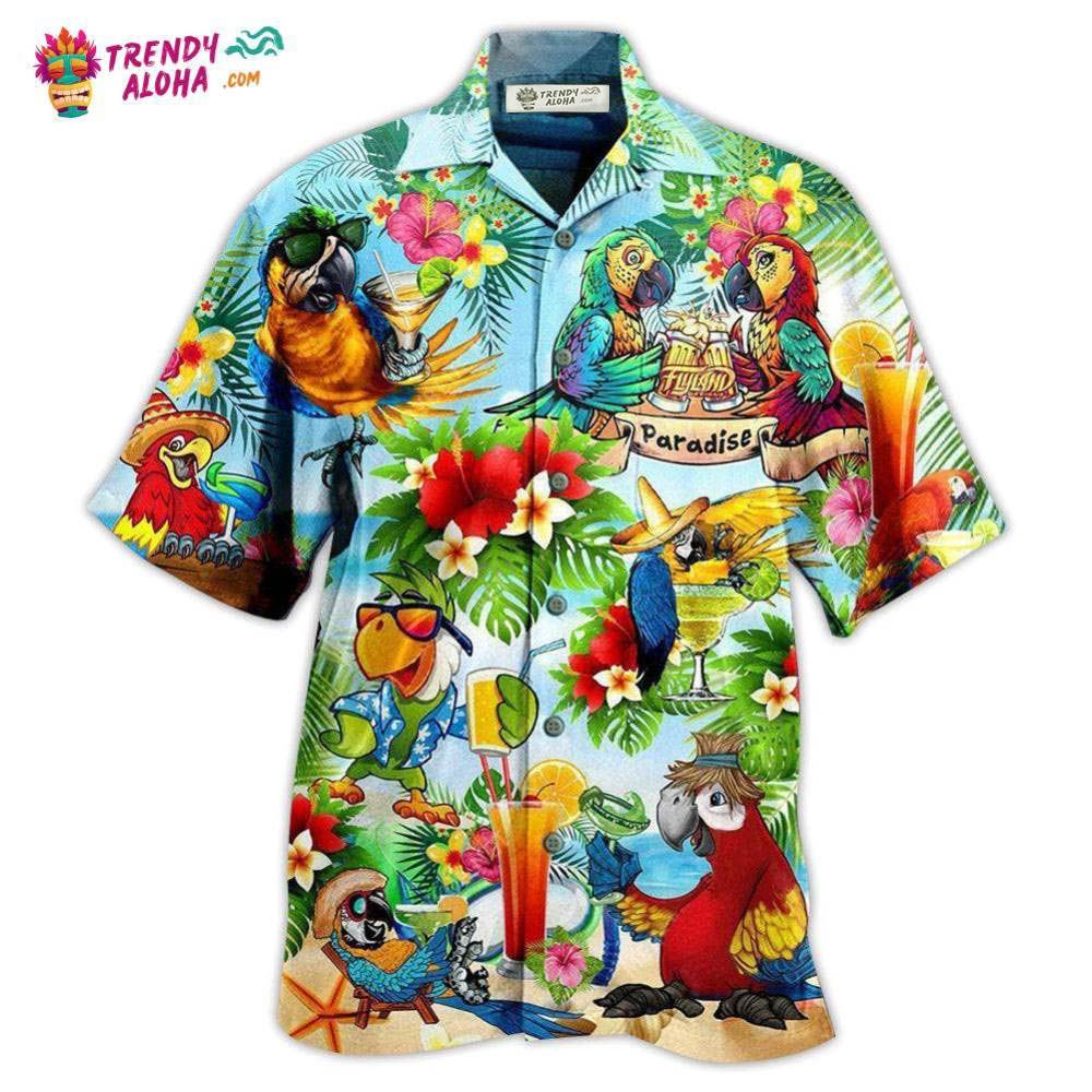 Parrot Love Life Happiness Style Hawaiian Shirt – Trendy Aloha