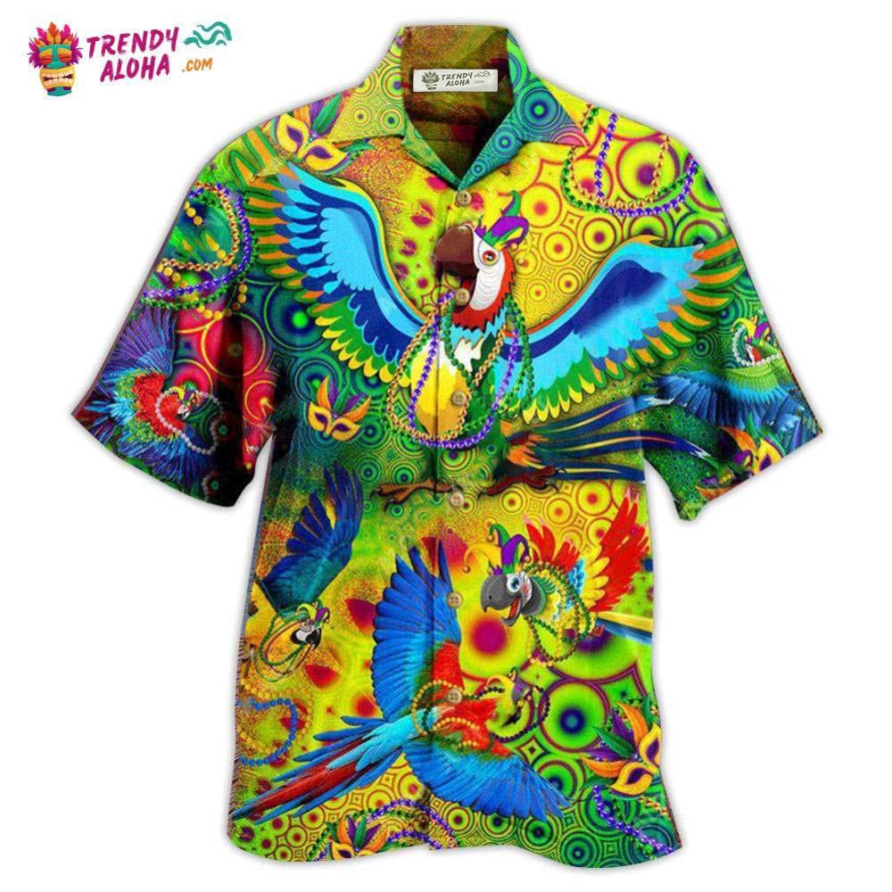 Parrot Mardi Gras Hawaiian Shirt – Trendy Aloha