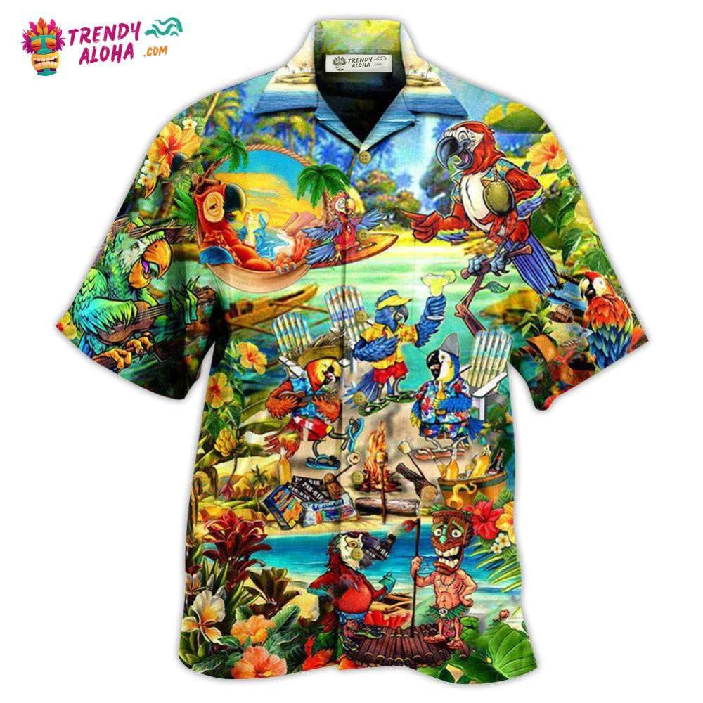 Parrot Party Of Parrots In Hawaii Hawaiian Shirt – Trendy Aloha