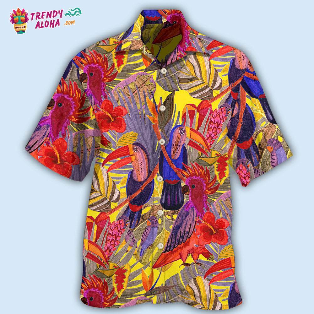 Parrot Tropical Birds Color Hawaiian Shirt – Trendy Aloha