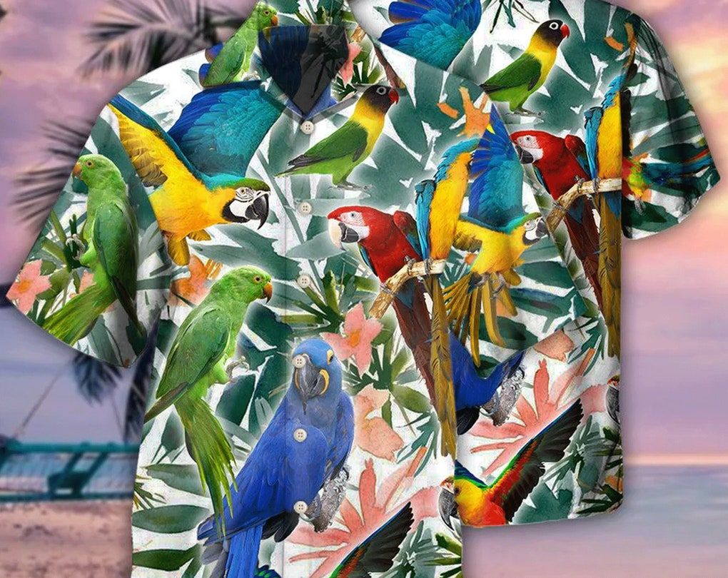 Parrot Tropical Leaf – Trendy Hawaiian Shirt, Funny Trendy Hawaiian Shirt, Trendy Hawaiian Shirt Women Man, Hawaii Shirt Party Summer, Hawaiian Set Gift.