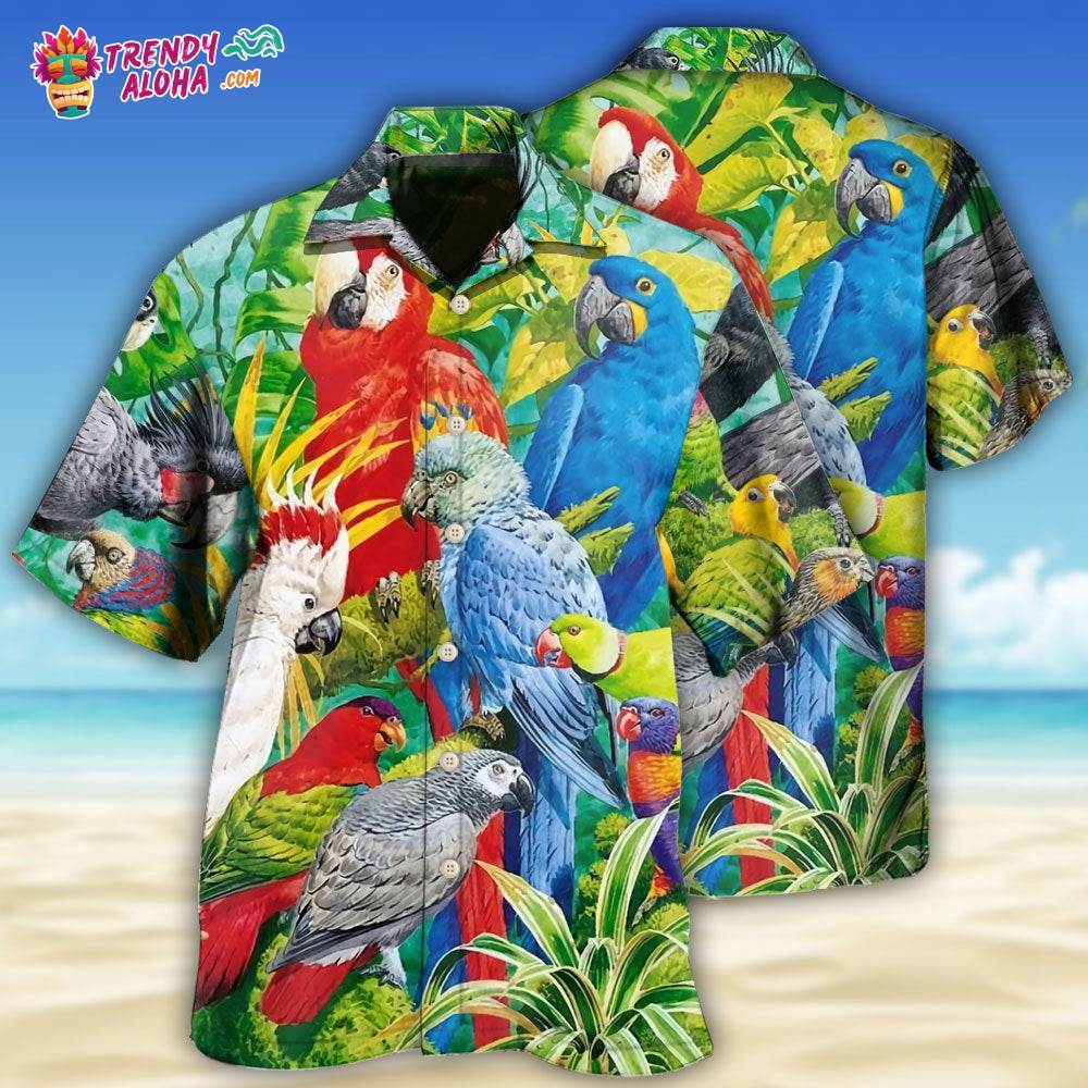 Parrot Tropical Summer Style Hawaiian Shirt – Trendy Aloha