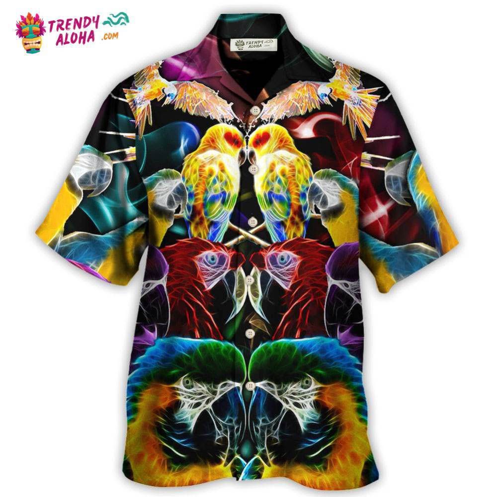 Parrot Wild Animal Neon Colorful Hawaiian Shirt – Trendy Aloha