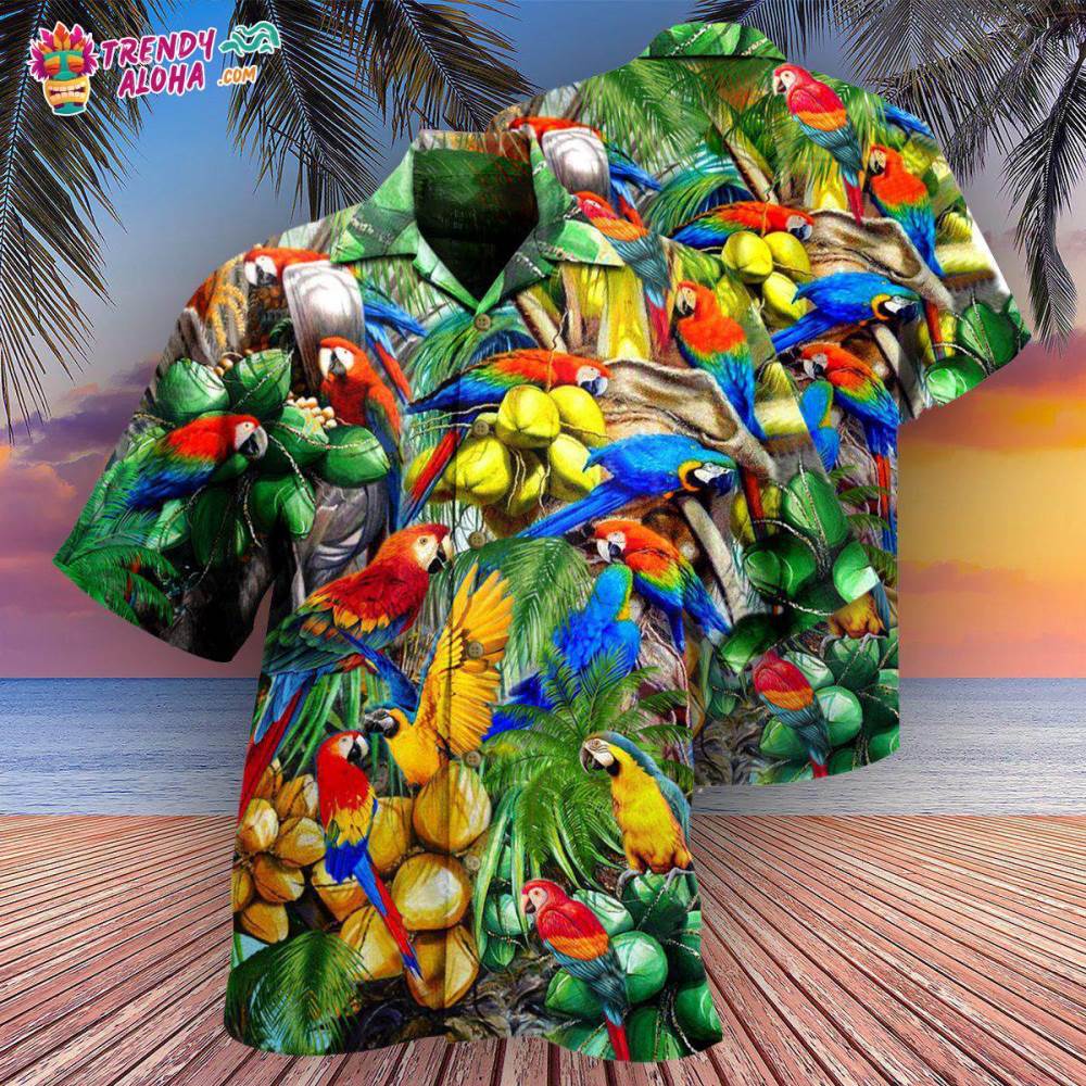 Parrot You Can Call Me Coconut Holic Hawaiian Shirt – Trendy Aloha