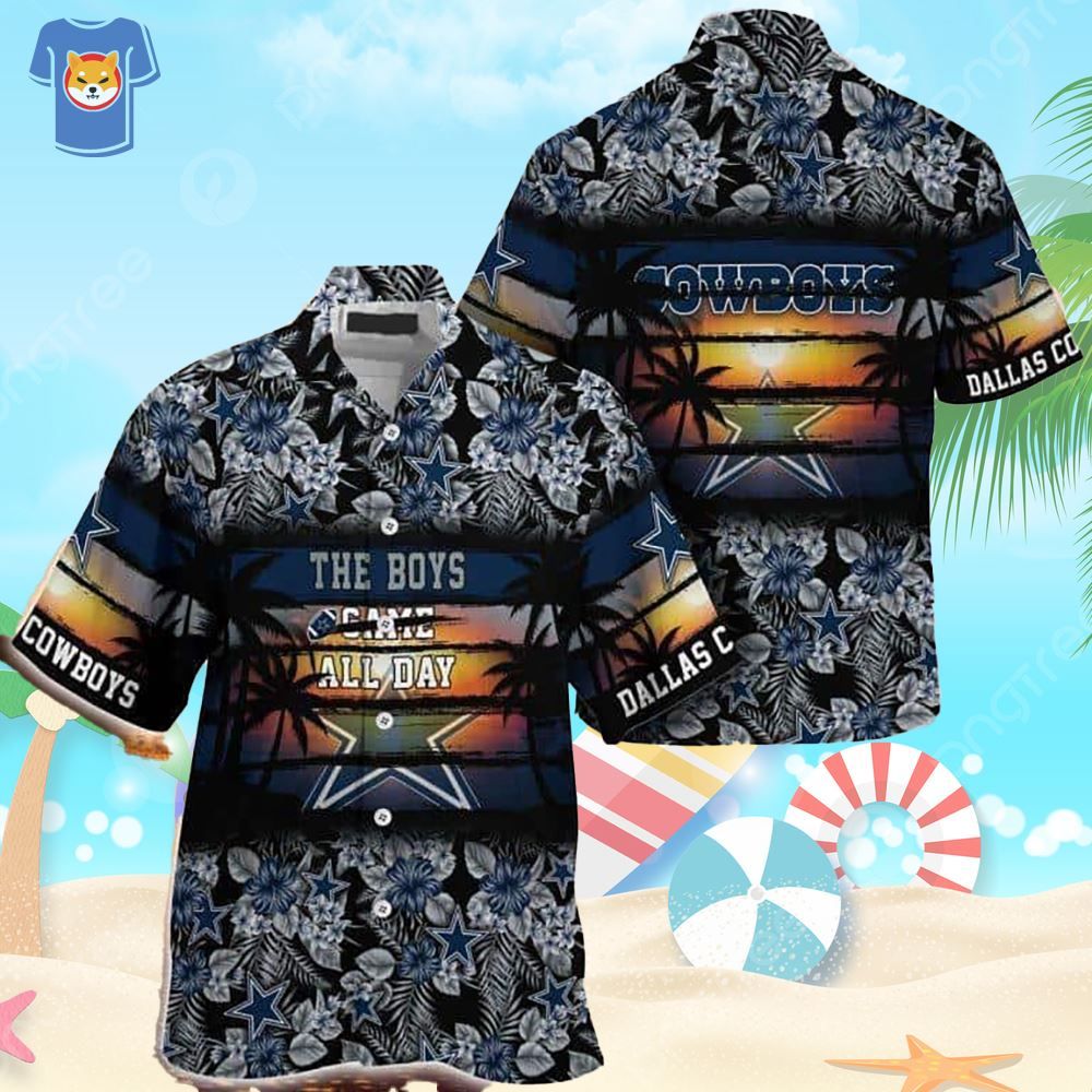 Party All Day with Dallas Cowboys Hawaiian Beach Shirt