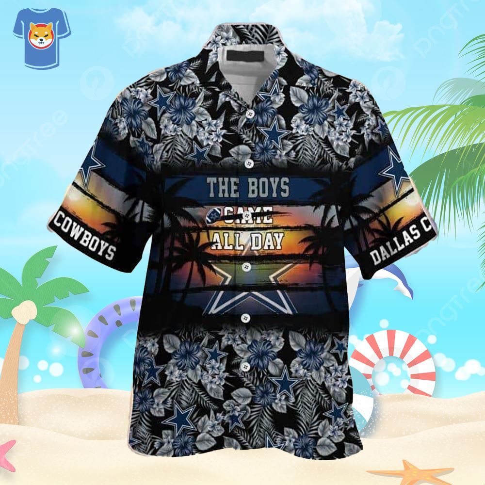 Party All Day with Dallas Cowboys Hawaiian Beach Shirt