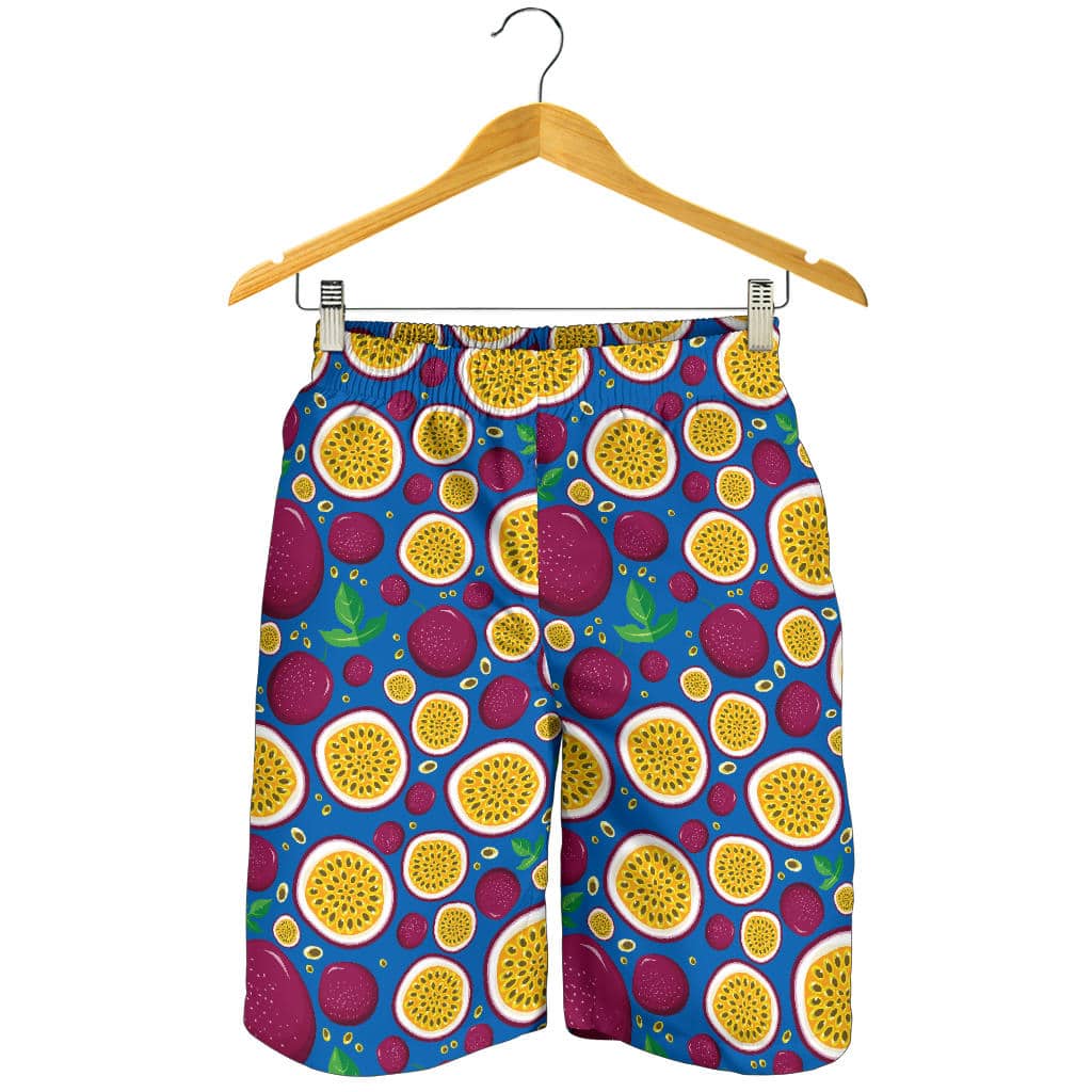 Passion Fruit Blue Background For Men Women Kid Shorts