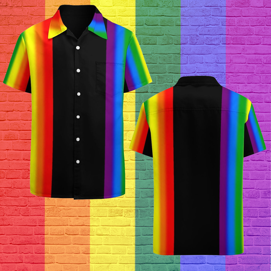 Pastel Rainbow Stripes Gay Pride Lgbt Support Hawaiian Vintage Shirt Pastel Rainbow Stripes Gay Pride Lgbt Support Hawaiian Vintage Shirt