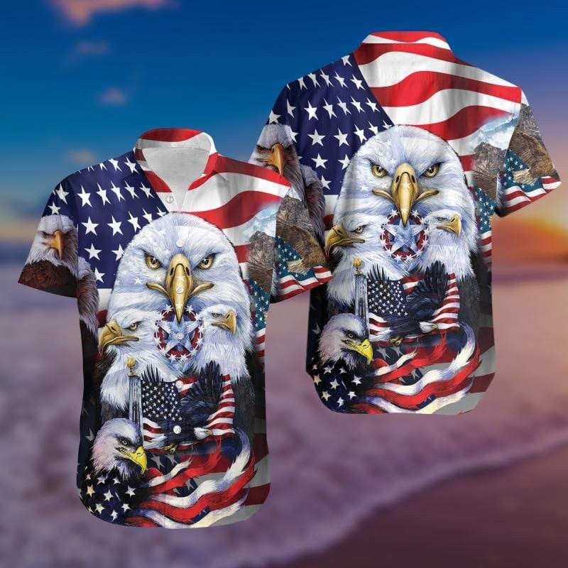 Patriot Hawaii Shirt 4Th Of July Eagle Star Honour Hawaiian Shirt Adult Unisex Full Print