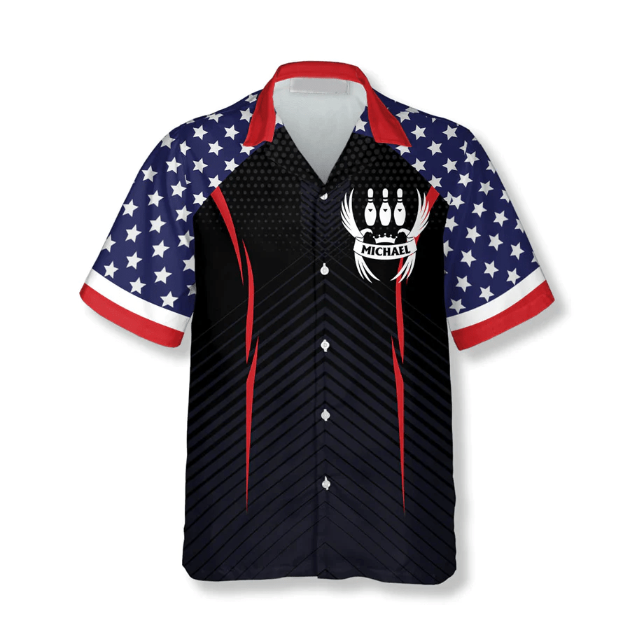 Patriotic American Flag Eagle Custom Bowling Trendy Hawaiian Shirt
