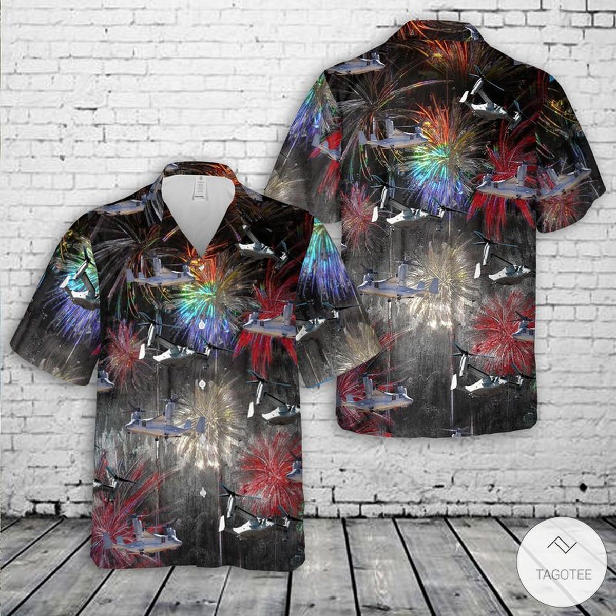 Patriotic Bell Boeing Osprey Art Celebrated on July Hawaiian Shirt