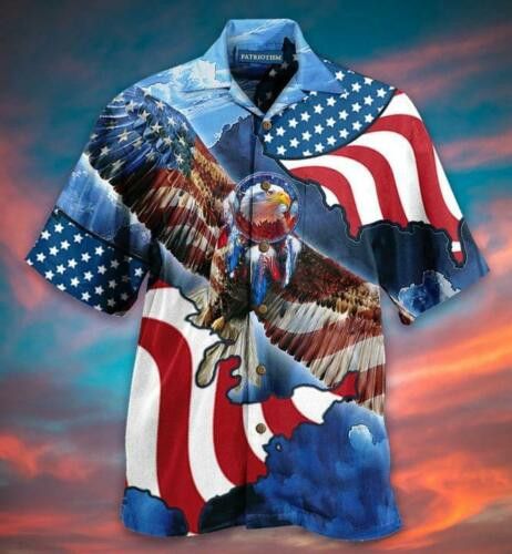 Patriotic Eagle America Flag Hawaiian Shirt