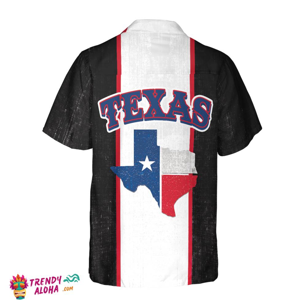 Patriotic Texas Map Hawaiian Shirt, Texas Flag Pattern State Of Texas Map Shirt, Proud Texas Shirt For Men
