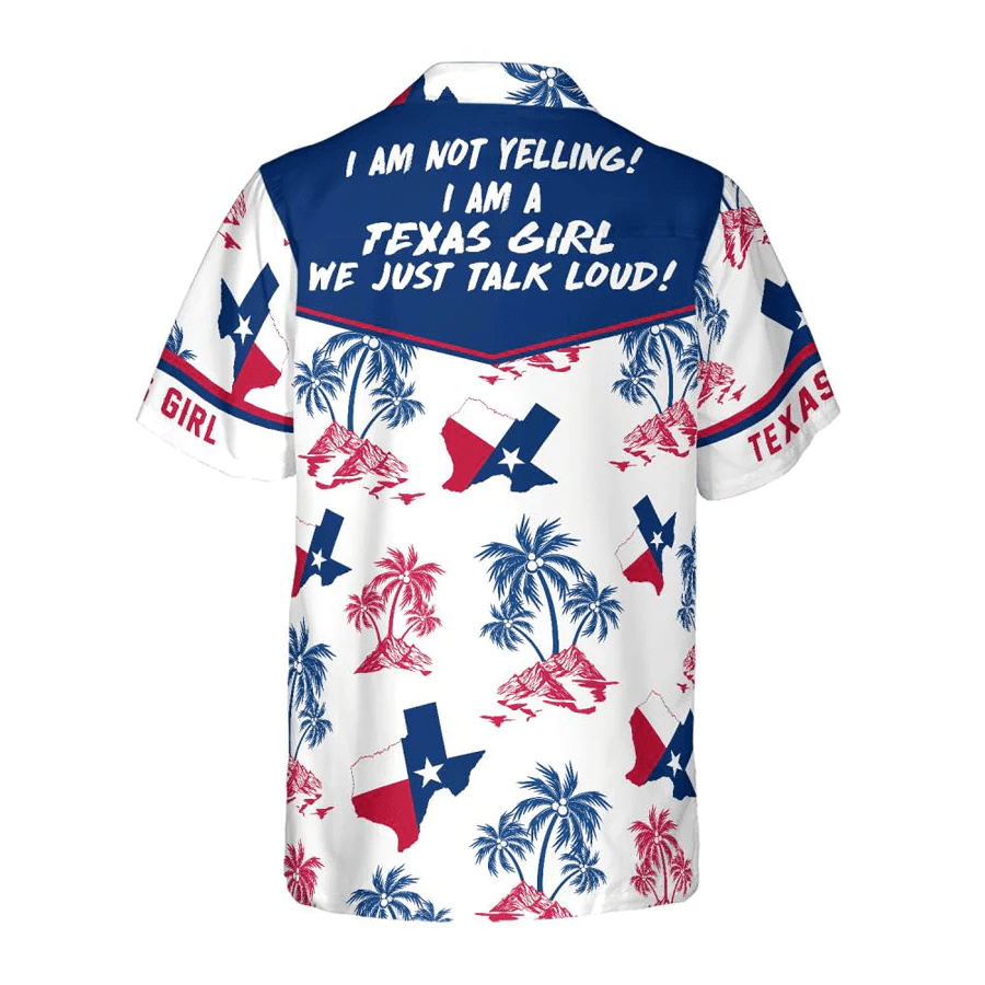 Patriotic Texas Trendy Hawaiian Shirt: Texas Flag and Palm Tree Pattern for Men and Women