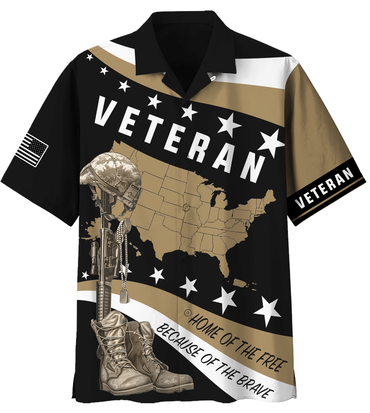 Patriotic Valor: Home Of The Free Hawaiian Shirt Patriotic Valor: Home Of The Free Hawaiian Shirt