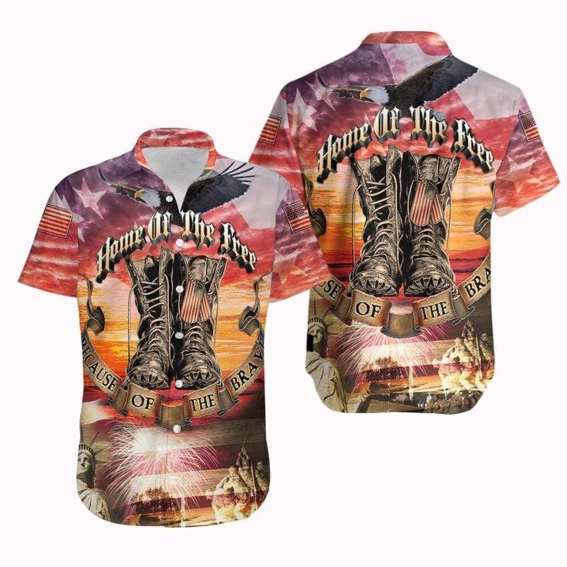 Patriotic Vibes Home Of The Free Hawaiian Shirt