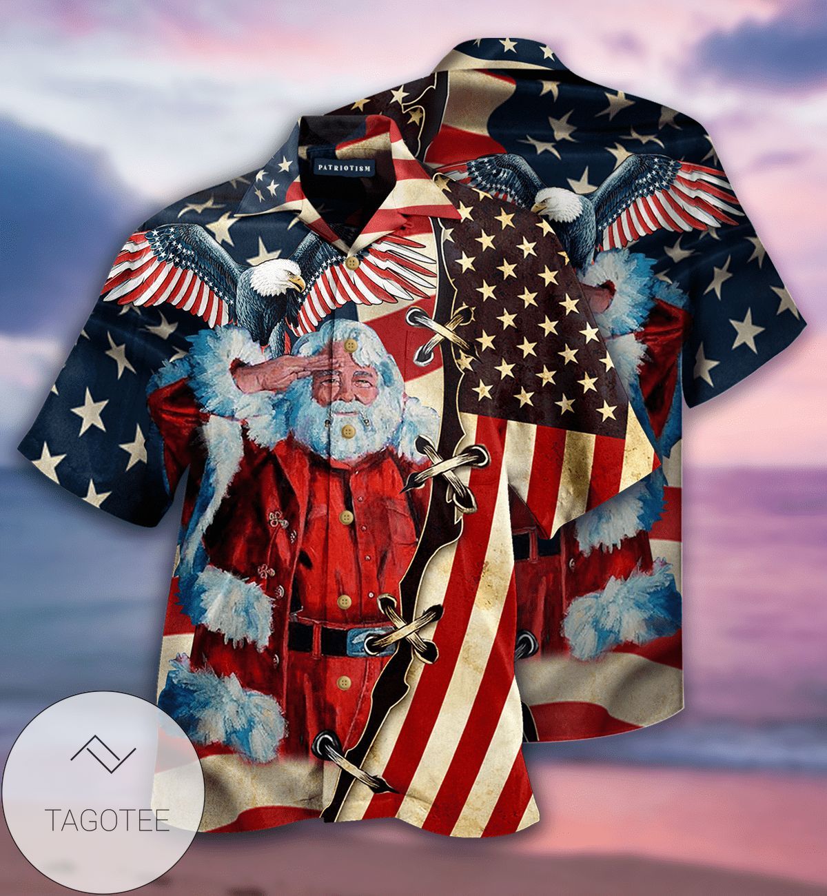 Patriotic Vibrance Celebrated in American Christmas Shirt