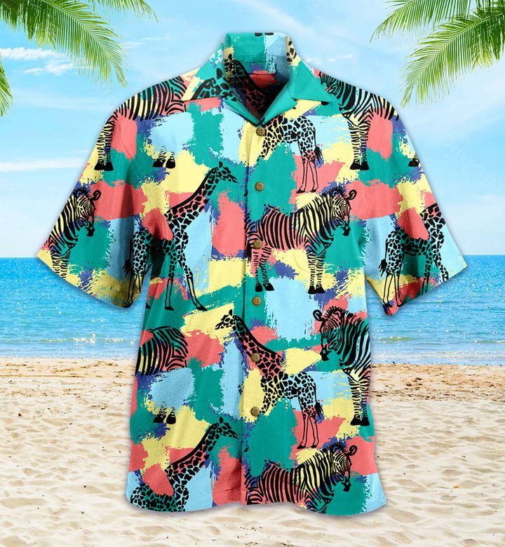 Pattern Zebra Colorful Hawaiian Shirt 3D
