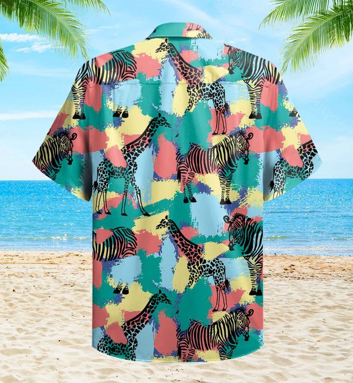 Pattern Zebra Colorful Trendy Hawaiian Shirt 3D