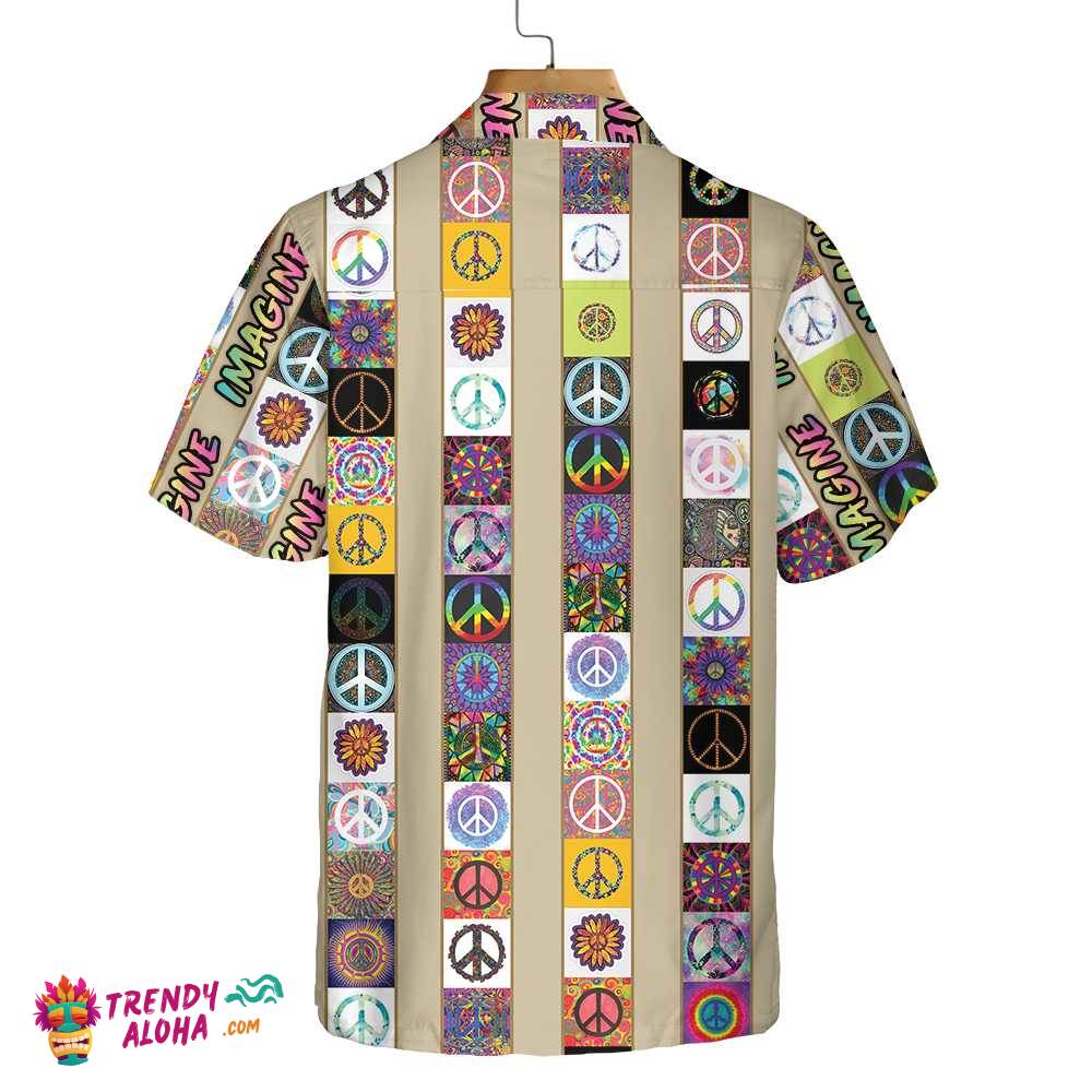 Peace Hippie Hawaiian Shirt, Peace Sign Pattern Shirt, Unique Shirt For Hippies
