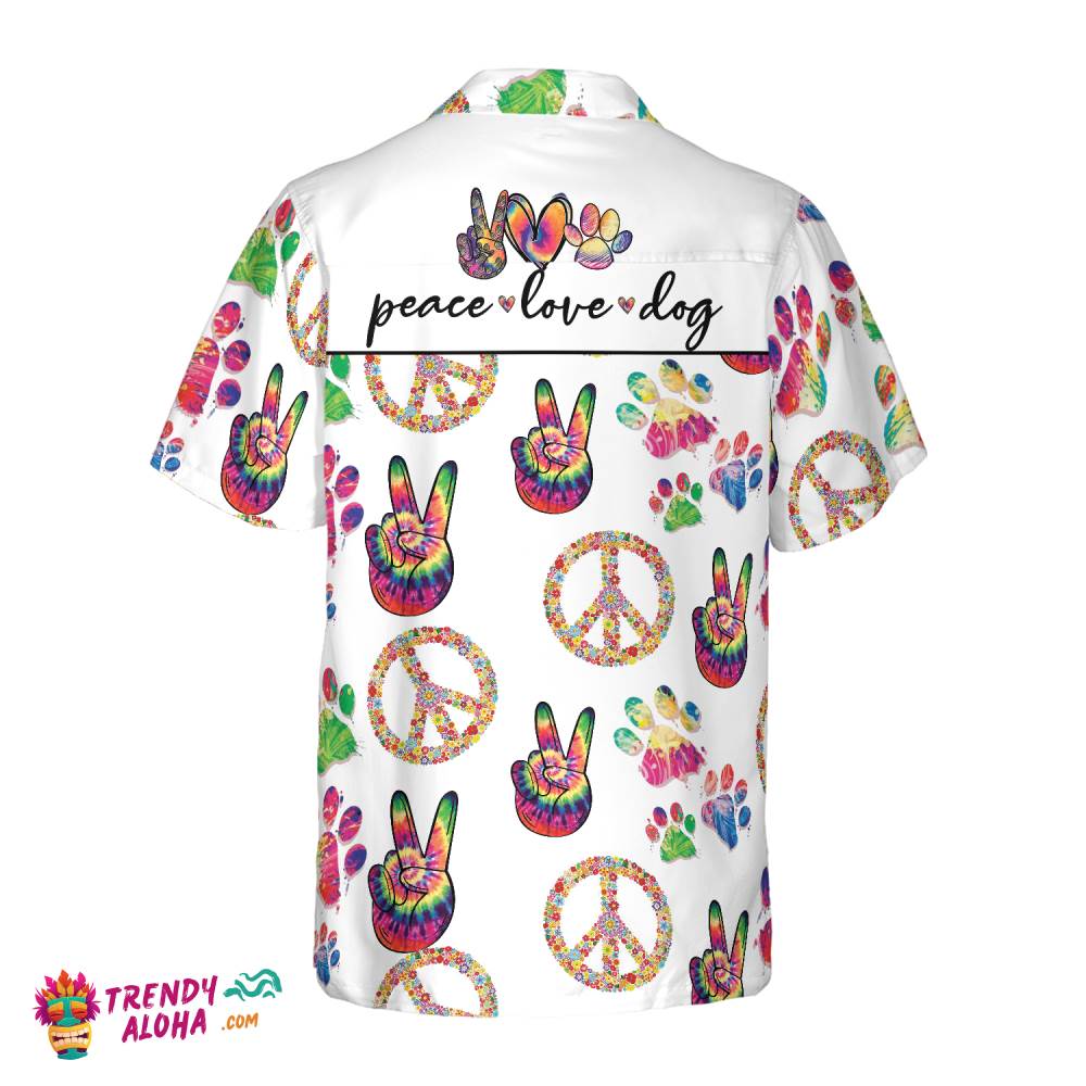 Peace Love Dog Hawaiian Seamless Hawaiian Shirt