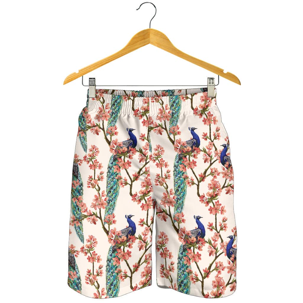 Peacock Tropical Flower Pattern For Men Women Kid Shorts