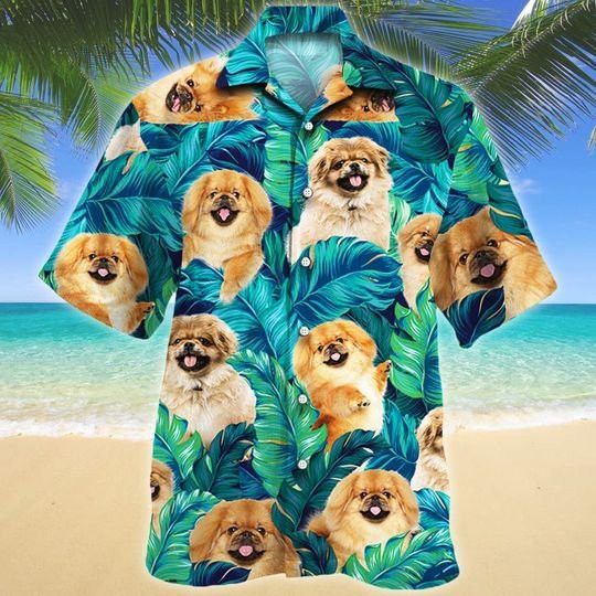 Pekingese Dog Lovers Hawaiian Style For Summertime All Printed 3D Hawaiian Shirt