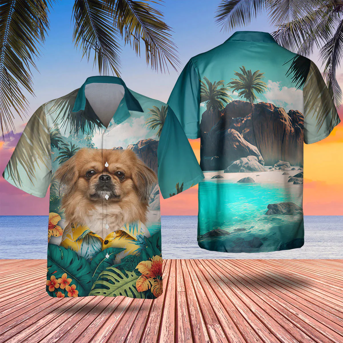 Pekingese Tropical Trendy Hawaiian Shirt, Dog Lover Trendy Hawaiian Shirt, Summer Gift For Men And Women Pekingese Tropical Trendy Hawaiian Shirt, Dog Lover Trendy Hawaiian Shirt, Summer Gift For Men And Women