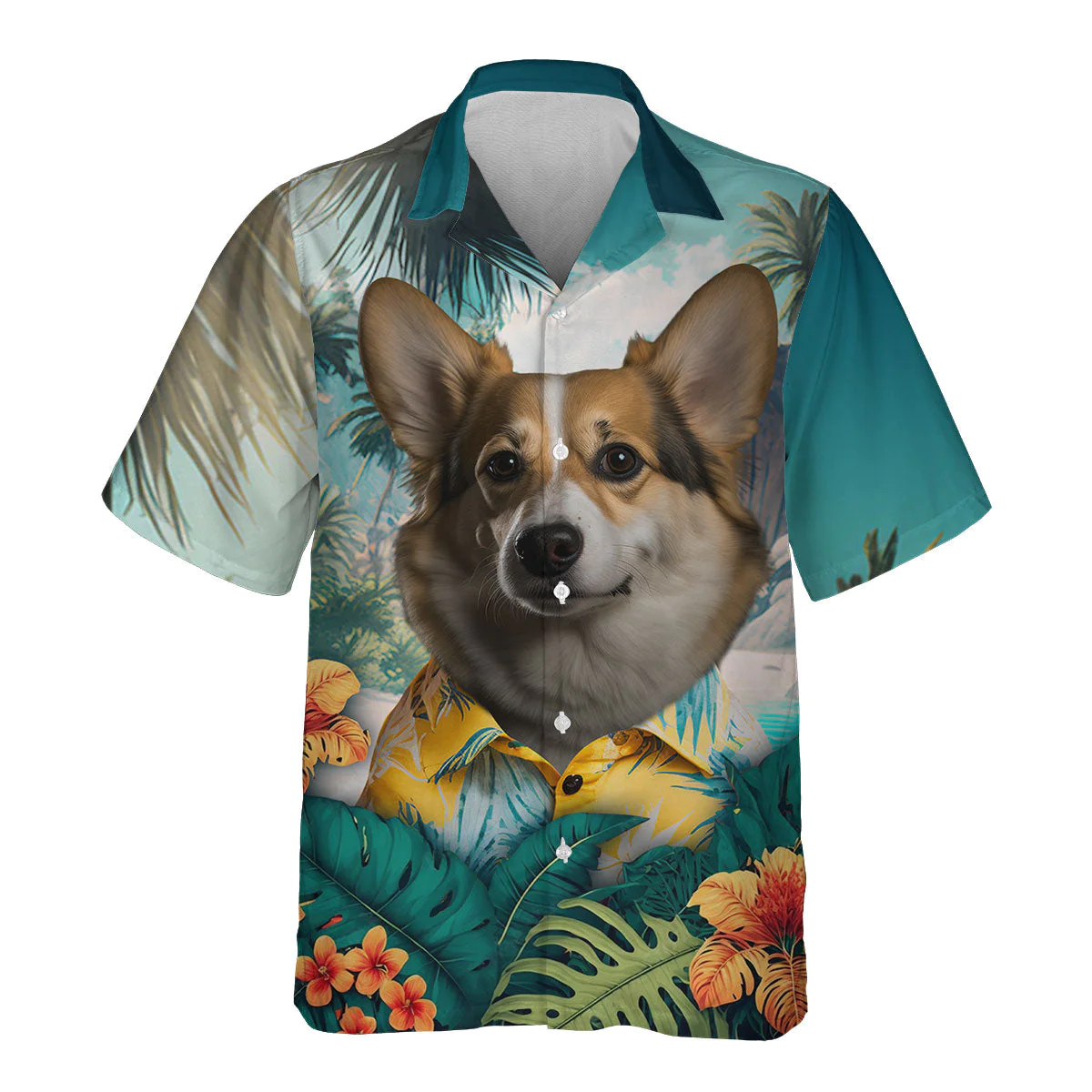 Pembroke Welsh Corgi Shorty Style 3D Hawaiian Shirt Exotic