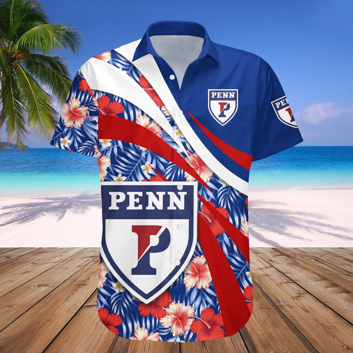 Penn Quakers Hawaii Shirt Hibiscus Sport Style – NCAA