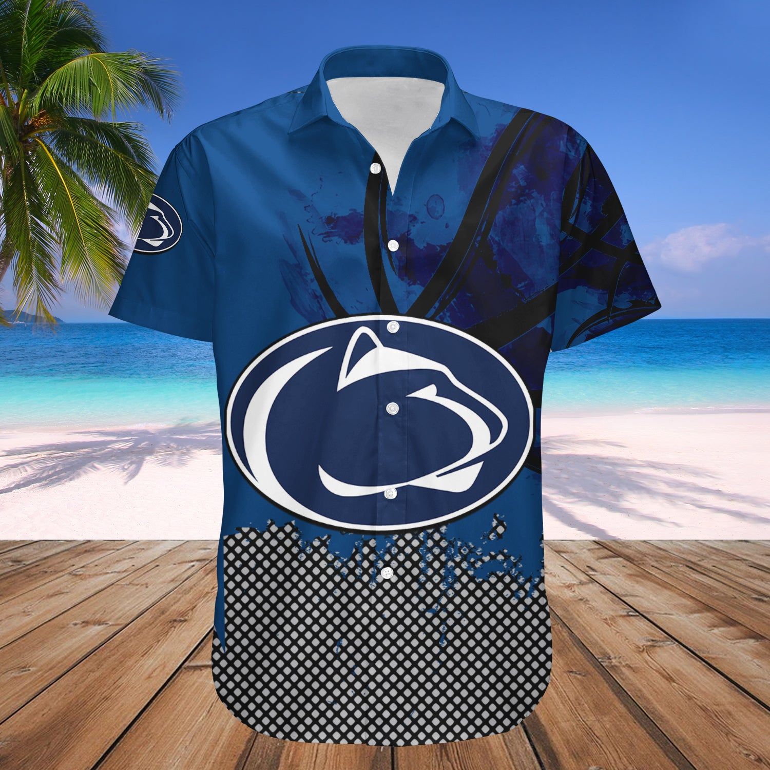 Penn State Nittany Lions Hawaii Shirt Basketball Net Grunge Pattern – NCAA