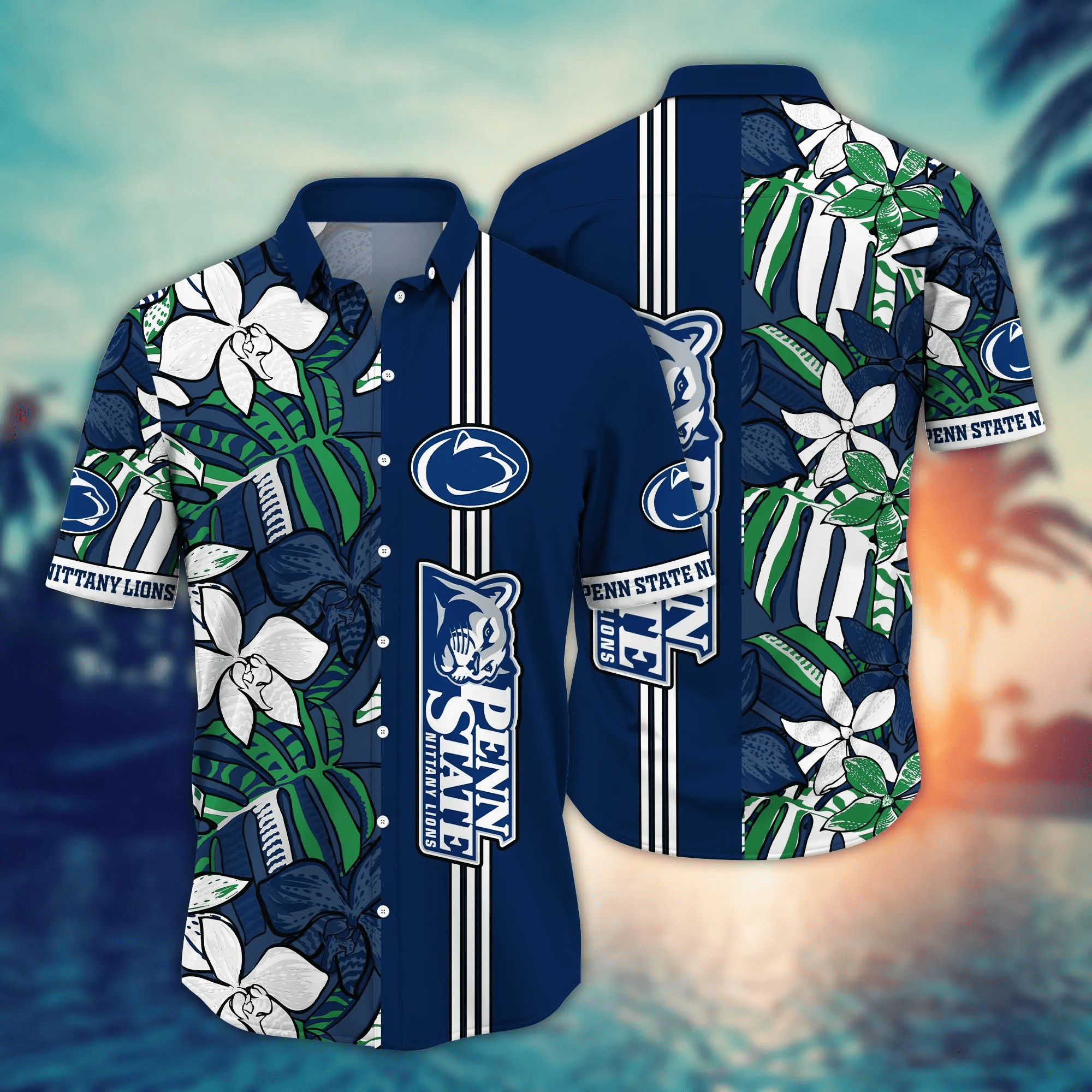 Penn State Nittany Lions NCAA Hawaiian Shirt Beer Gardens Aloha Shirt Penn State Nittany Lions NCAA Hawaiian Shirt Beer Gardens Aloha Shirt