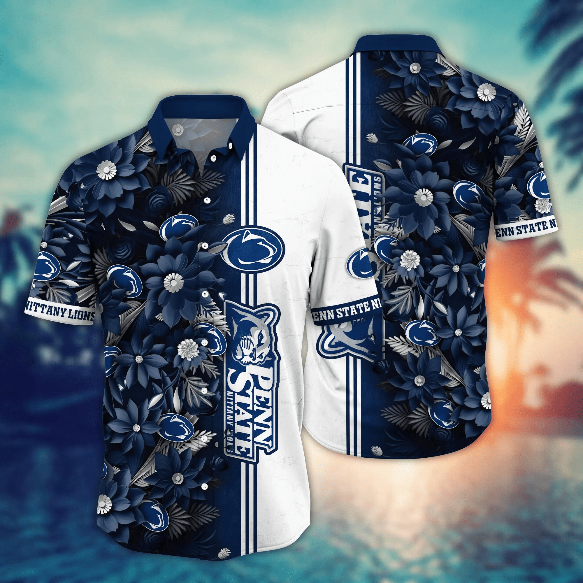 Penn State Nittany Lions NCAA Hawaiian Shirt Custom Sea Breeze Aloha Shirt Penn State Nittany Lions NCAA Hawaiian Shirt Custom Sea Breeze Aloha Shirt