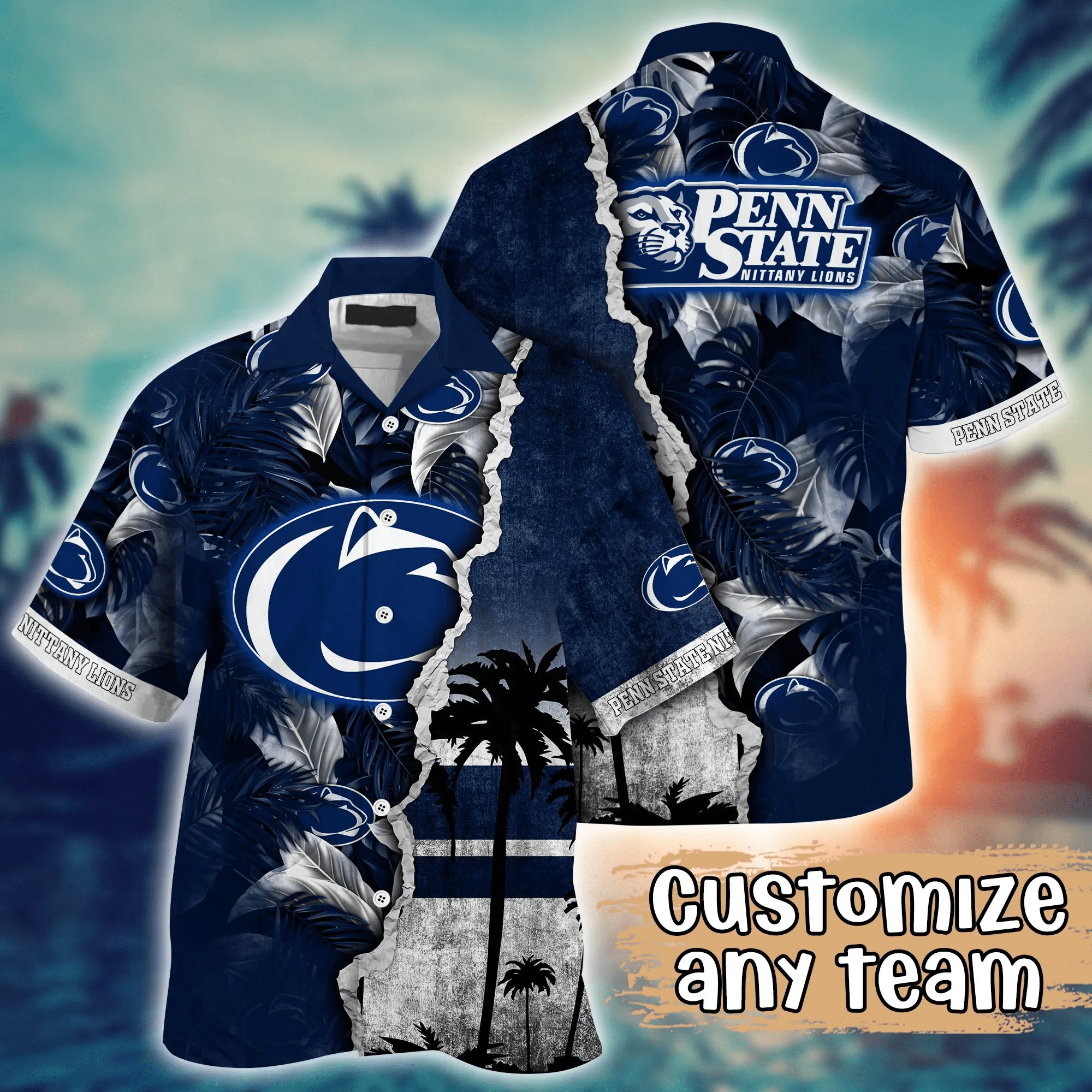 Penn State Nittany Lions NCAA Hawaiian Shirt Custom Surfing Aloha Shirt Penn State Nittany Lions NCAA Hawaiian Shirt Custom Surfing Aloha Shirt